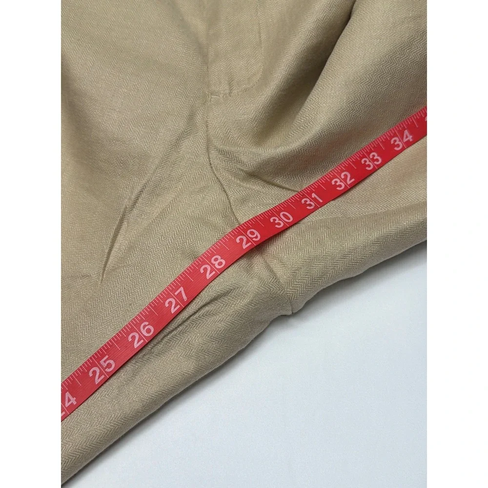 Classic Khaki‎ Texere Flat Front Mens Dress Pants Chinos 100% Linen Size 40 x 29
